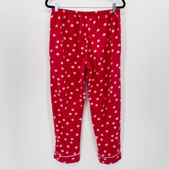 Kate Spade Red Polka Dot Flannel Pajama Set Large - Picture 9 of 9